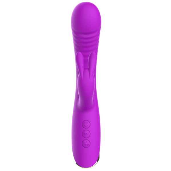Vibromasseur triple stimulation très puissant violet USB 
